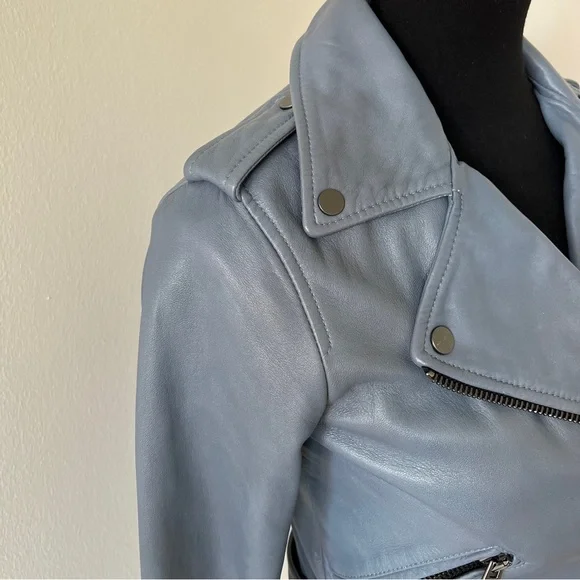 Allsaints All Saints Balfern Slim Fit Sheepskin Leather Jacket NEW - XS / US2